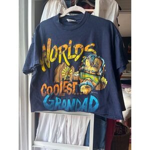 Saturday's Hero Graphic Tee Mens Large Navy Worlds Coolest Grandad 1994 Vintage